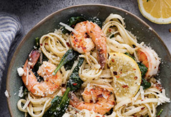 Lemon Garlic Shrimp Linguine