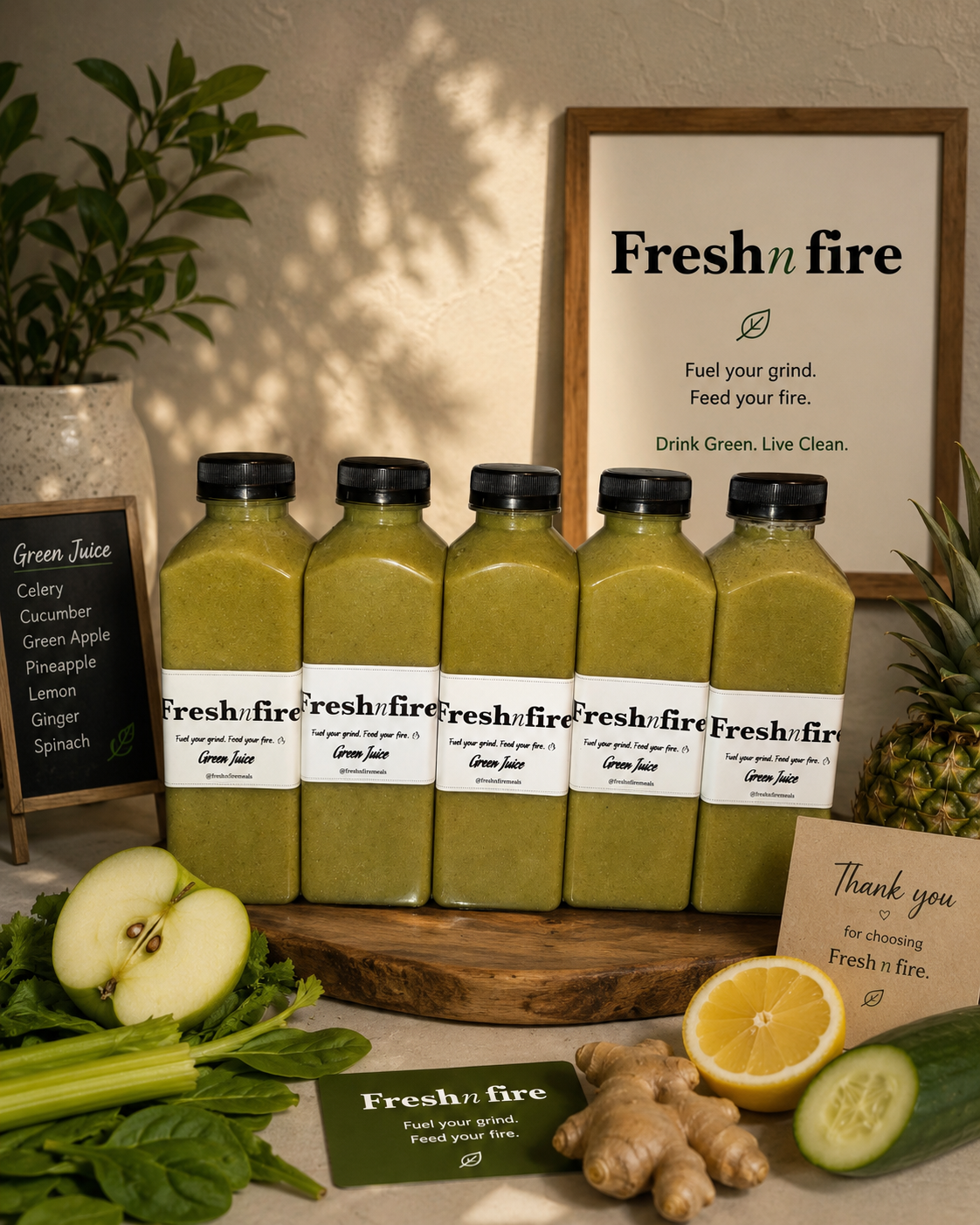 Fresh n Fire Green Juice - 5 Pack